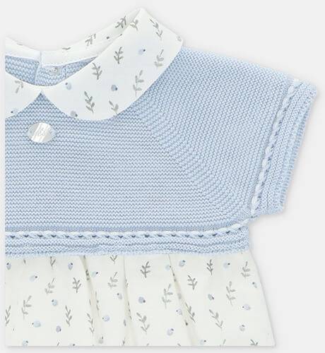 Ranita bebé combinada punto azul &amp; cuello bebé de Martin Aranda | Aiana Larocca