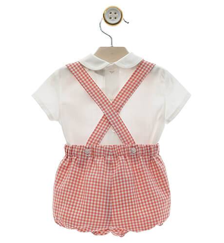Conjunto niño pantalón tirantes vichy caldera y camisa de Yoedu | Aiana Larocca