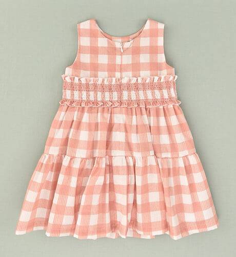 Vestido niña a cuadros rosa &amp; nido de José Varón | Aiana Larocca