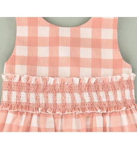 Vestido niña a cuadros rosa &amp; nido de José Varón | Aiana Larocca