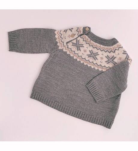 Jersey punto GRIS &amp; greca de Martín Aranda | Aiana Larocca