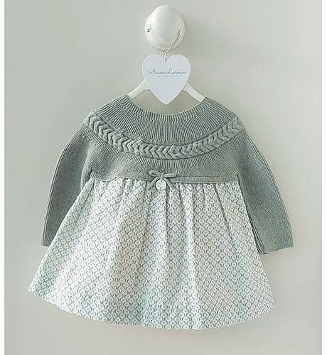  Vestido bebé punto VERDE &amp; estampado porcelana de Martin Aranda | Aiana Larocca