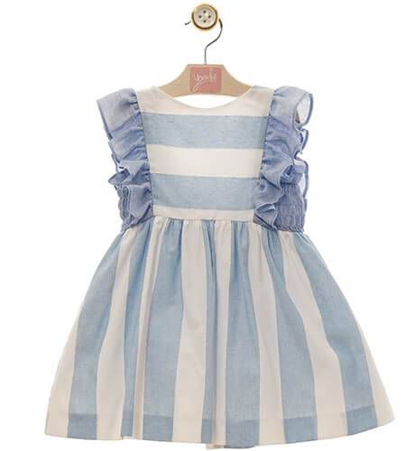 Vestido niña a rayas azul &amp; espalda abierta de Yoedu | Aiana Larocca