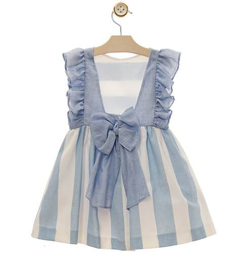 Vestido niña a rayas azul &amp; espalda abierta de Yoedu | Aiana Larocca