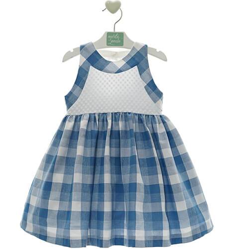 Vestido niña cuadros azul y blanco &amp; espalda abierta de Marta y Paula | Aiana Larocca