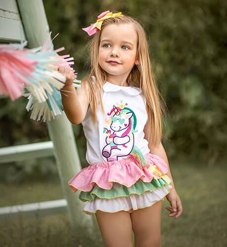 Conjunto bebe niña camiseta unicorns y braguita de La Amapola Diverdress | Aiana Larocca