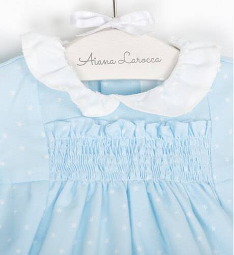 Ranita azul topitos cuello blanco | Aiana Larocca