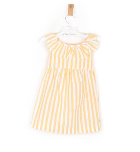 Envolver Napier Mercurio Vestido niña a rayas amarillo de José Varón | Aiana Larocca Moda Infantil