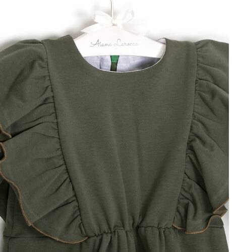 Vestido verde volantes laterales de Eve Children | Aiana Larocca