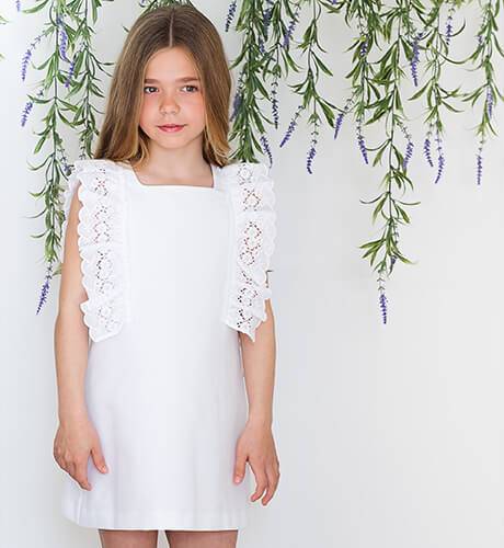 Vestido blanco tira bordada de Rochy | Aiana Larocca