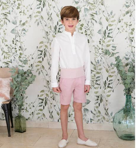 paracaídas Transeúnte Silicio Pantalón niño ceremonia rosa | Aiana Larocca Moda Infantil