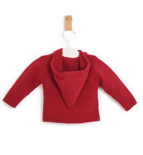 Jersey bebé con capucha rojo pimentón de Marta y Paula | Aiana Larocca