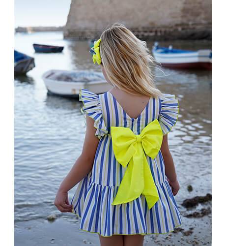 Vestido niña a rayas azul de DBB Collection | Aiana Larocca