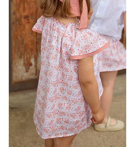 Vestido niña estampado erizos &amp; florecitas rosa de Ancar | Aiana Larocca