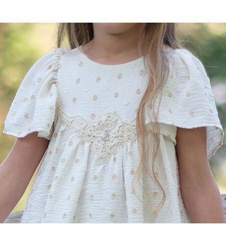 Vestido niña plumeti manga corta de Nekenia | Aiana Larocca