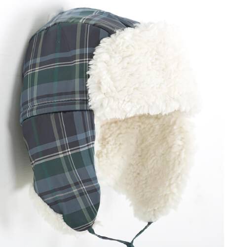 Gorro piloto de niño cuadros tonos verde | Aiana Larocca