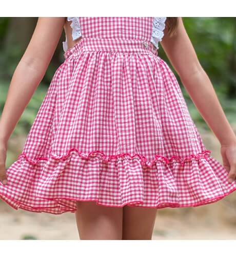 Vestido niña a cuadros vichy rosa de Nekenia | Aiana Larocca