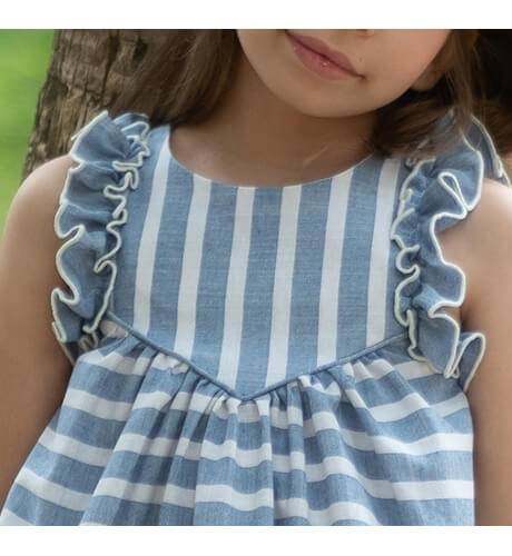 Vestido niña a rayas azul y blanco de Nekenia | Aiana Larocca