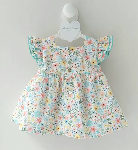 Jesusito niña estampado florecitas &amp; NIDOS bordado Popys | Aiana Larocca