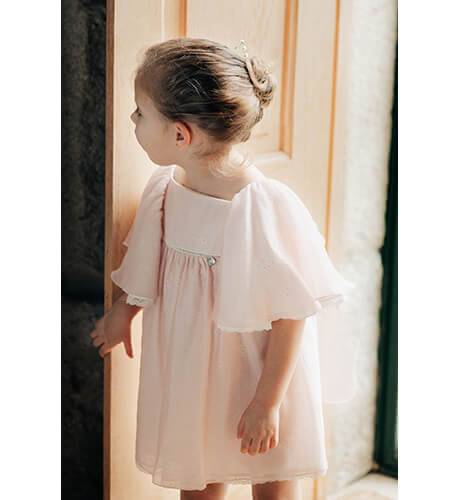 Vestido ceremonia niña plumeti bordado &amp; muselina de Pili Carrera | Aiana Larocca