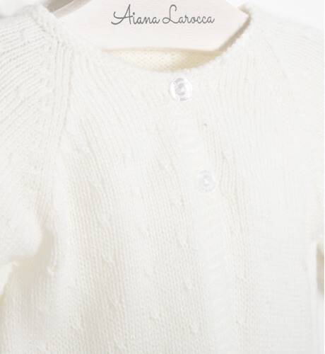 Chaqueta larga niña color crudo de Yoedu | Aiana Larocca