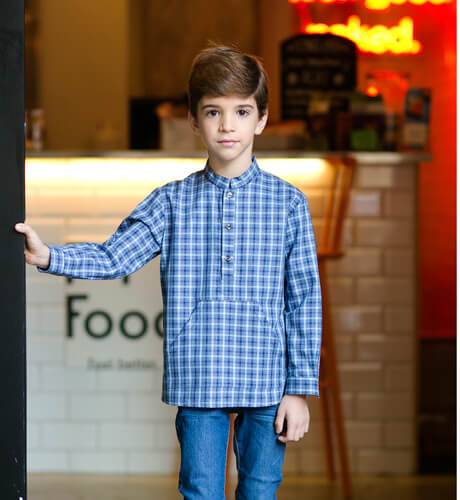  Camisa niño cuadros azul de Ancar | Aiana Larocca