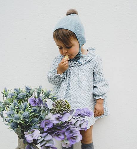 Vestido bebé estampado verde cuello volante de Cocote | Aiana Larocca
