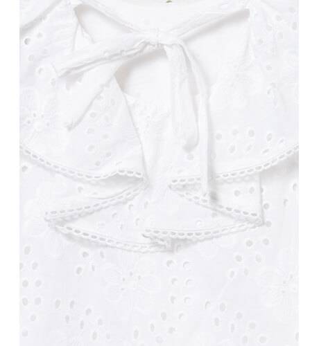 Vestido niña blanco bordado &amp; cuello volante de Coco Acqua | Aiana Larocca