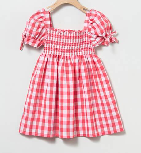 Vestido niña a cuadros manga corta &amp; engomado de Coco Acqua | Aiana Larocca