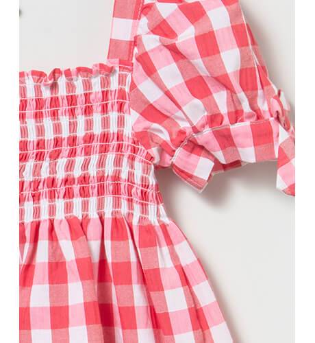 Vestido niña a cuadros manga corta &amp; engomado de Coco Acqua | Aiana Larocca