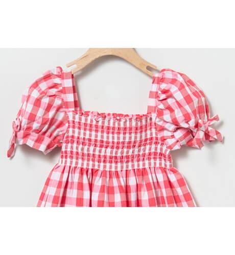 Vestido niña a cuadros manga corta &amp; engomado de Coco Acqua | Aiana Larocca