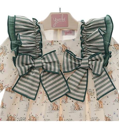 Vestido niña estampado ositos de Yoedu | Aiana Larocca