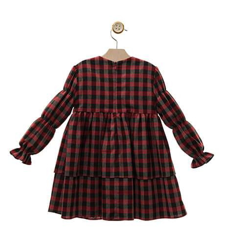 Vestido niña a cuadros burdeos Donald de Yoedu | Aiana Larocca