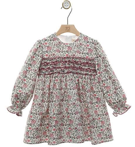 Vestido niña estampado floral &amp; volantitos de Yoedu | Aiana Larocca