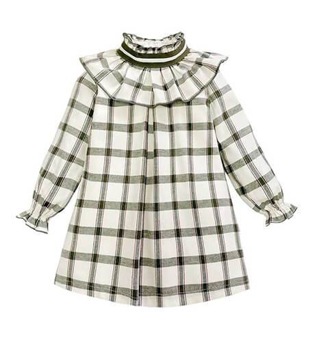 Vestido niña crudo &amp; cuadros grandes de Eve Children | Aiana Larocca