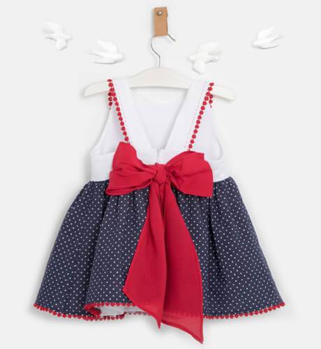 Vestido Bebe Marinero Cuerpo Blanco Falda Marino Estrellitas De Marta Y Paula Aiana Larocca Moda Infantil
