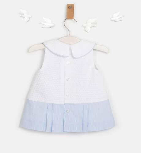 Vestido bebé marinero piqué blanco de Yoedu | Aiana Larocca