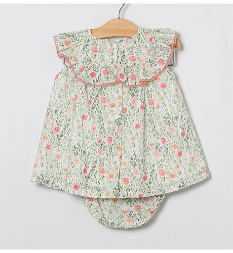 Jesusito niña estampado florecitas &amp; volante de Coco Acqua | Aiana Larocca