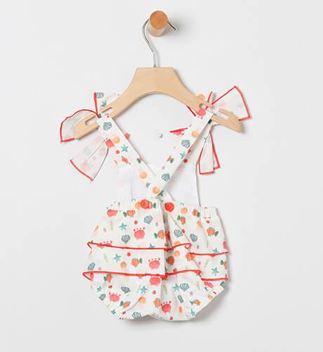 Ranita peto niña estampado fondo del mar  &amp; gorro de Coco Acqua | Aiana Larocca
