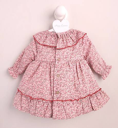 Jesusito niña estampado liberty burdeos de Coco Acqua | Aiana Larocca