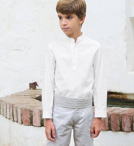 Camisa niño lino blanco | Aiana Larocca