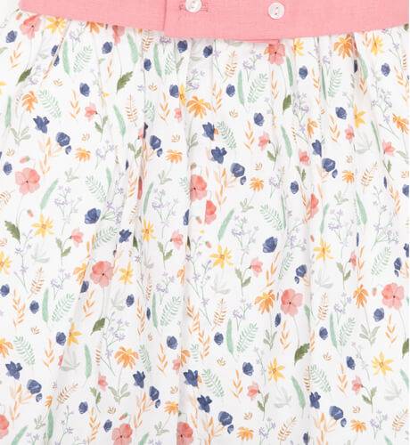 Vestido niña estampado flores lacitos de Mikamamá | Aiana Larocca
