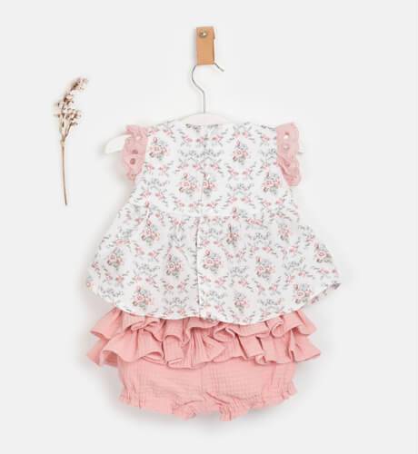 Conjunto bebé niña de Valentina Bebés verde kaki | Ropa Infantil