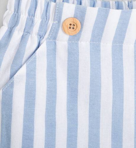 Pantalón corto a rayas azul y blanco de Cocote | Aiana Larocca