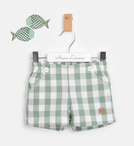 Pantalón Lino Vichy Verde
