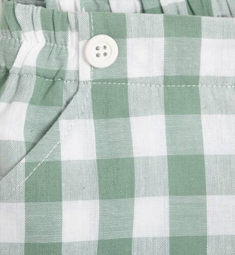 Pantalón corto vichy verde y blanco de José Varón | Aiana Larocca