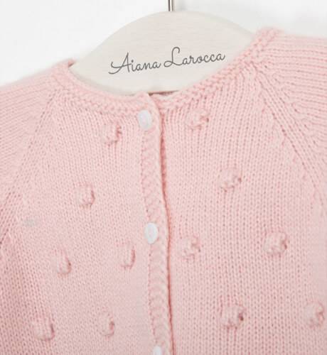 Chaqueta bebé larga rosa empolvado de Micolino | Aiana Larocca