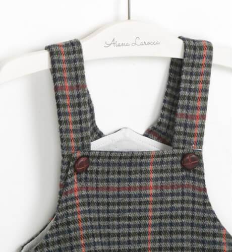 Conjunto Pichi niña a cuadros &amp; Blusa cuello bordado de Ancar | Aiana Larocca
