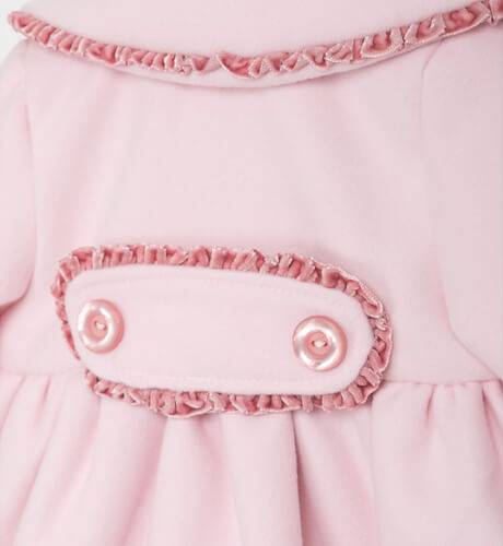 Abrigo niña Chloe paño rosa empolvado de Valentina Bebés | Aiana Larocca