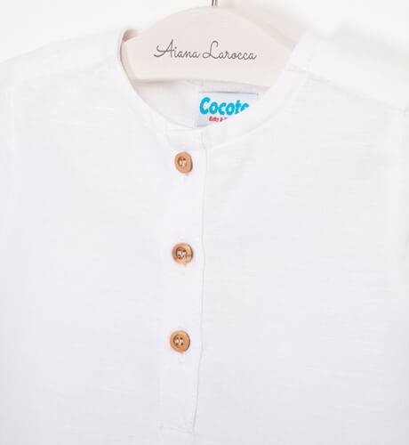 Camisa niño tres botones &amp; manga corta de Cocote | Aiana Larocca